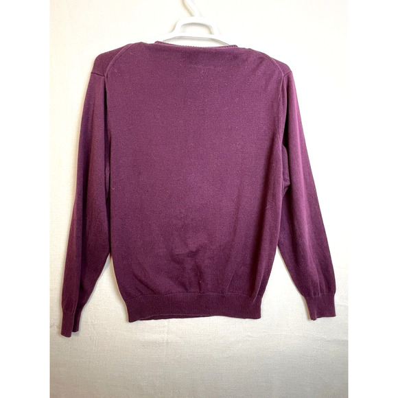 Jos A Banks Signature Collection V Neck Sweater Men'sLarge Burgundy Pima Cotton - Picture 5 of 8